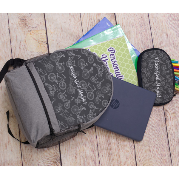 Custom Design - Large Backpack - Gray - With Stuff