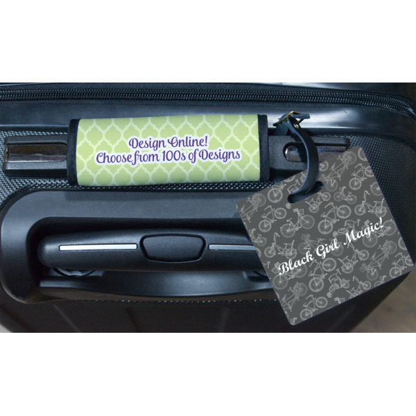 Custom Design - Square Luggage Tag & Handle Wrap - In Context