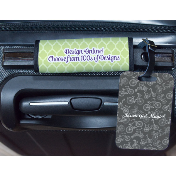 Custom Design - Metal Luggage Tag & Handle Wrap - In Context