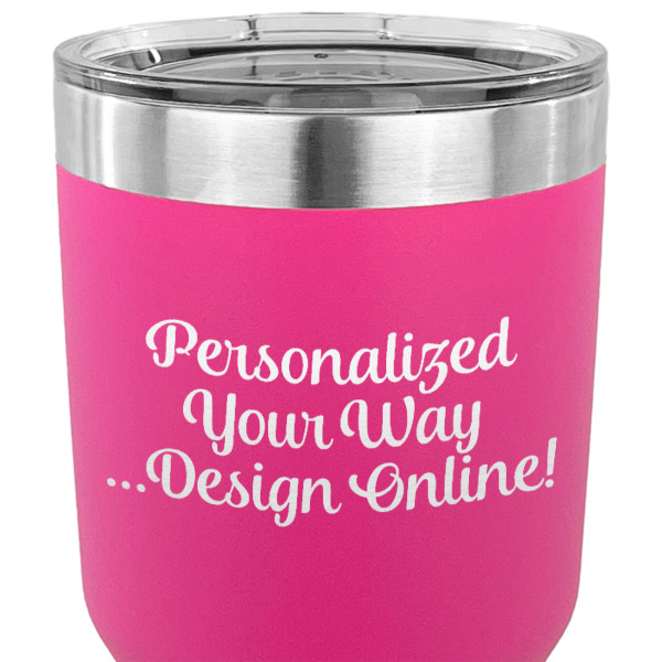 Custom Design - 30 oz Stainless Steel Ringneck Tumbler - Pink - CLOSE UP