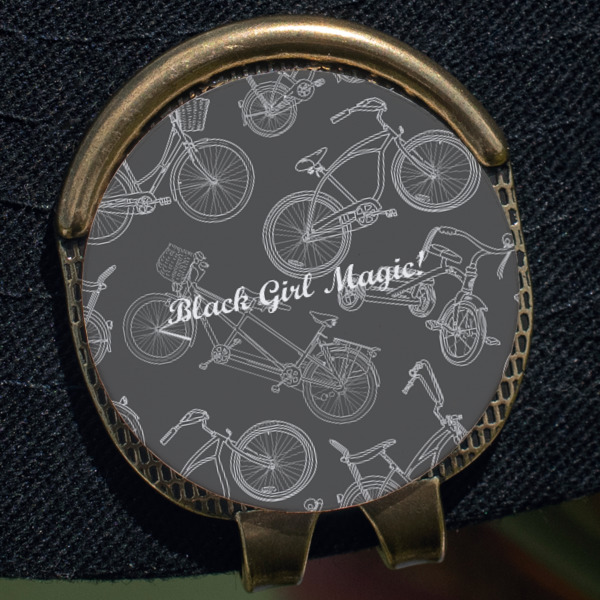 Custom Design - Golf Ball Marker Hat Clip - Gold - Close Up