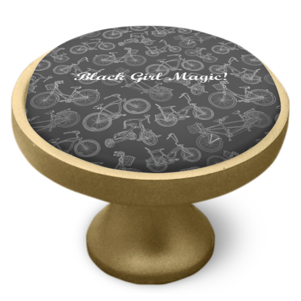 Custom Design - Cabinet Knob - Gold - Side