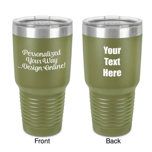 Custom Design Your Own 30 oz Stainless Steel Tumbler - Olive - Double-Sided
