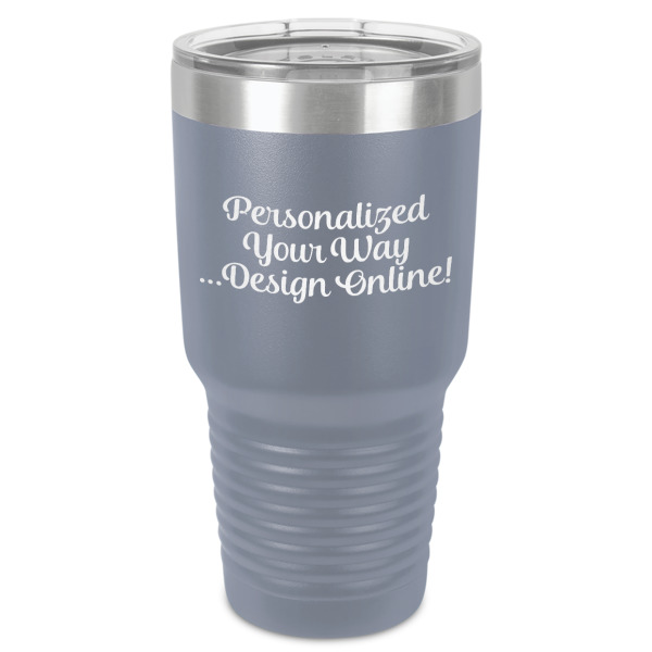 Custom Design Your Own 30 oz Stainless Steel Tumbler - Grey - Single-Sided