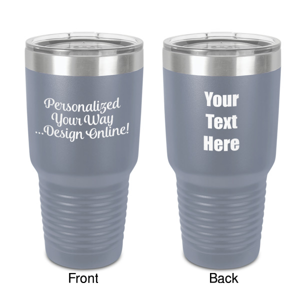 Custom Design Your Own 30 oz Stainless Steel Tumbler - Grey - Double-Sided