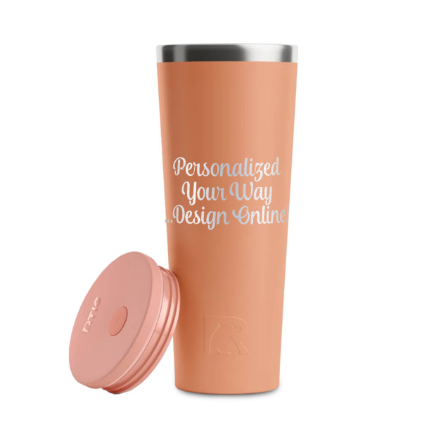 Custom Design - Peach RTIC Everyday Tumbler - 28 oz. - Lid Off