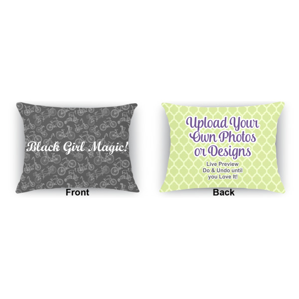 Custom Design - Indoor Rectangular Burlap Pillow (Front and Back)