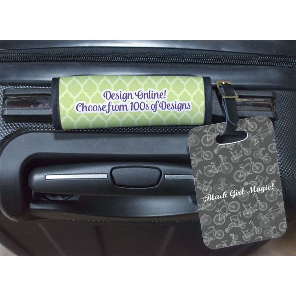 Custom Design - Luggage Wrap & Plastic Rectangular Tag - In Context