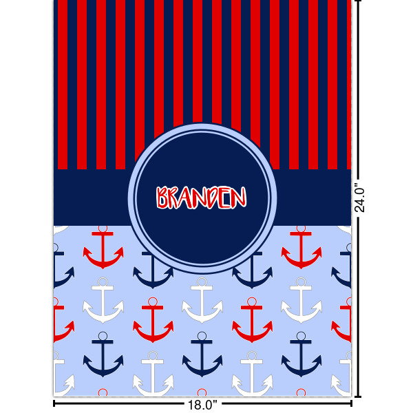 Custom Classic Anchor & Stripes Cabinet Decal - Large w/ Name or Text