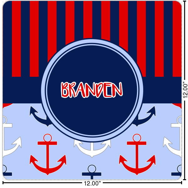 Custom Classic Anchor & Stripes Square Decal - Medium (Personalized)