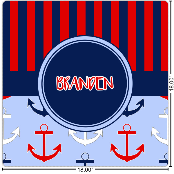 Custom Classic Anchor & Stripes Square Decal - Large (Personalized)