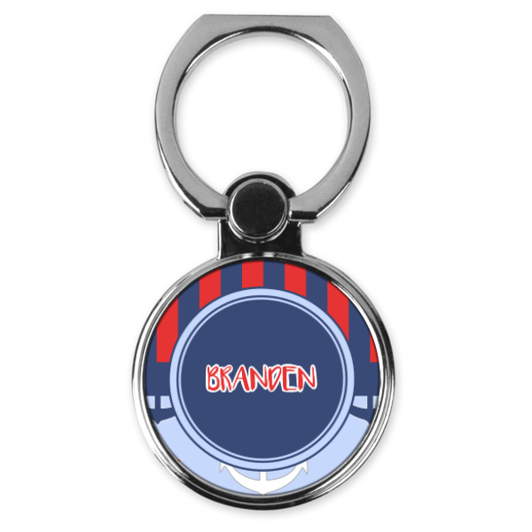 Custom Classic Anchor & Stripes Cell Phone Ring Stand & Holder (Personalized)