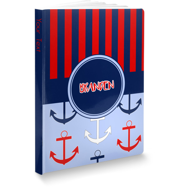 Custom Classic Anchor & Stripes Softbound Notebook (Personalized)