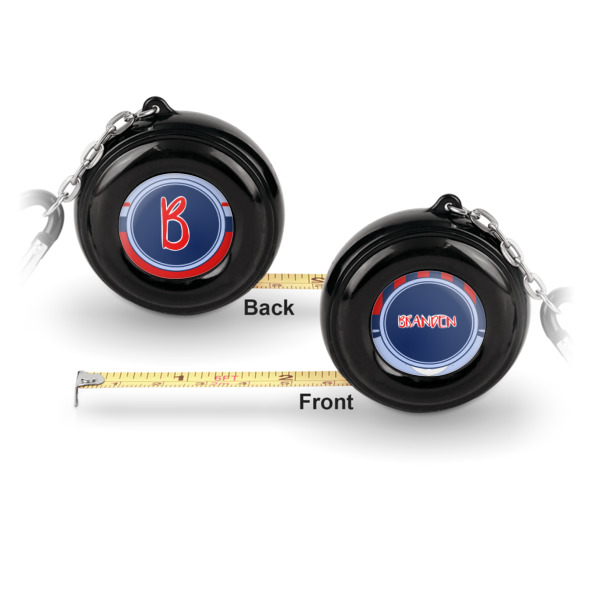Custom Design - 6ft Pocket Tape Measure w/ Carabiner Hook - Front and Back