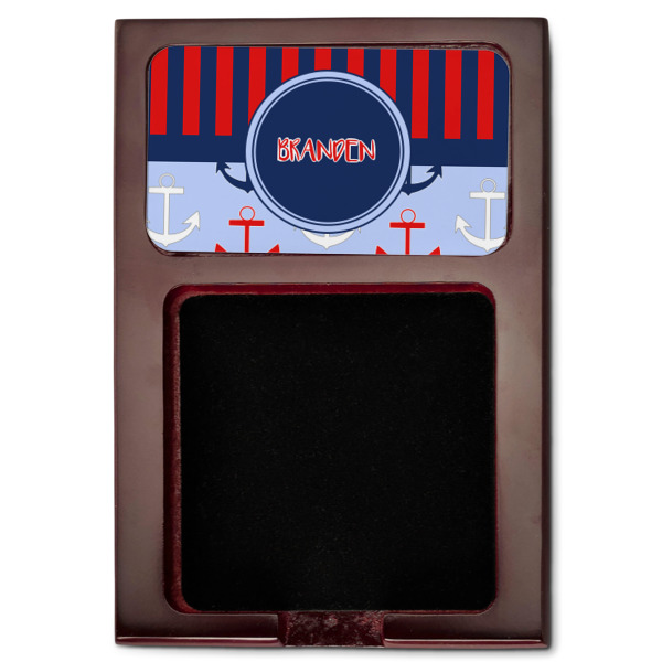 Custom Design - Red Mahogany Sticky Note Holder - Flat