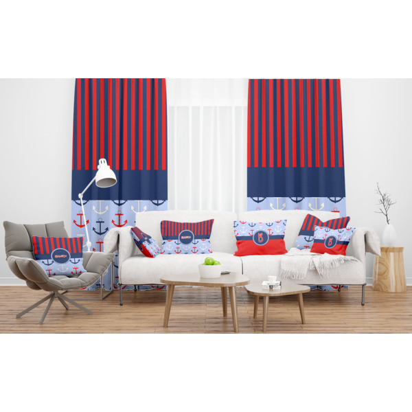 Custom Design - Sheer and Custom Curtains in Room with Matching Pillows