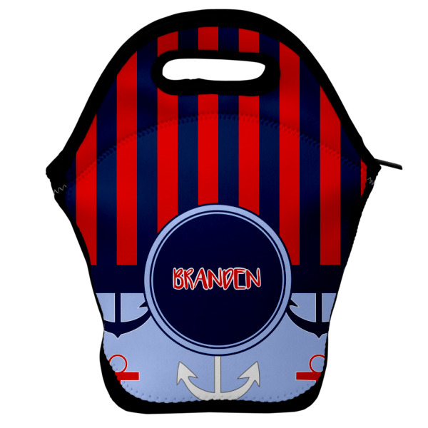 Custom Classic Anchor & Stripes Lunch Bag w/ Name or Text