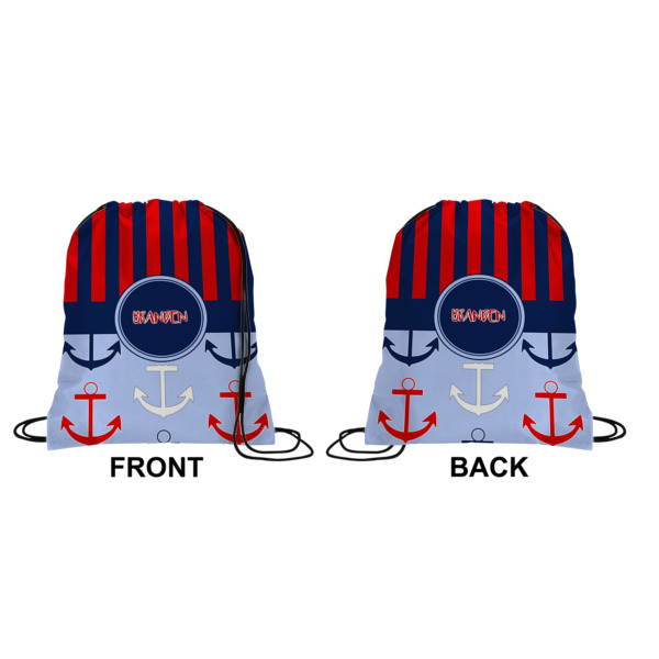 Custom Design - Drawstring Backpack Front & Back Small