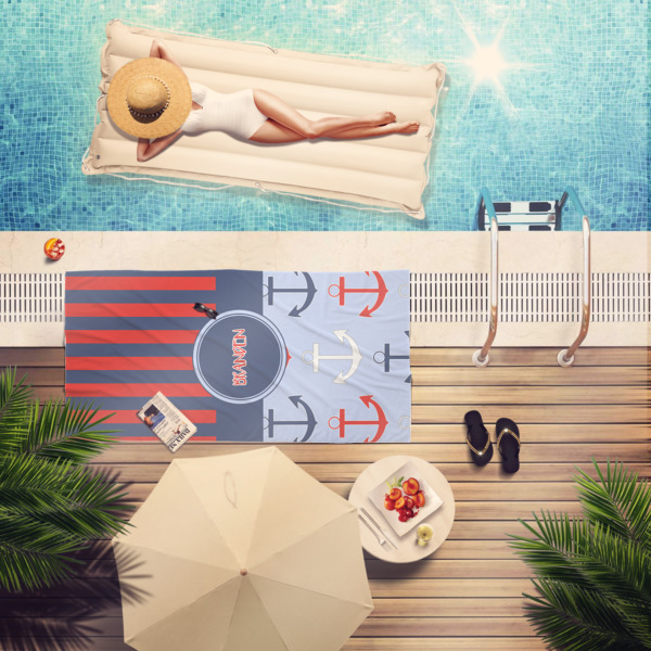 Custom Design - Beach Towel - Lifestyle at Pool