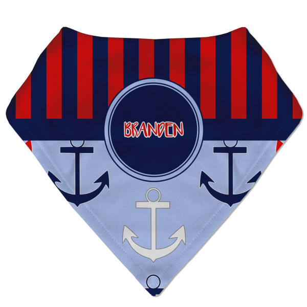 Custom Classic Anchor & Stripes Bandana Bib (Personalized)