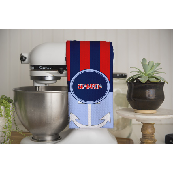 Custom Design - Waffle Weave Towel - Full Color Print - Lifestyle Image