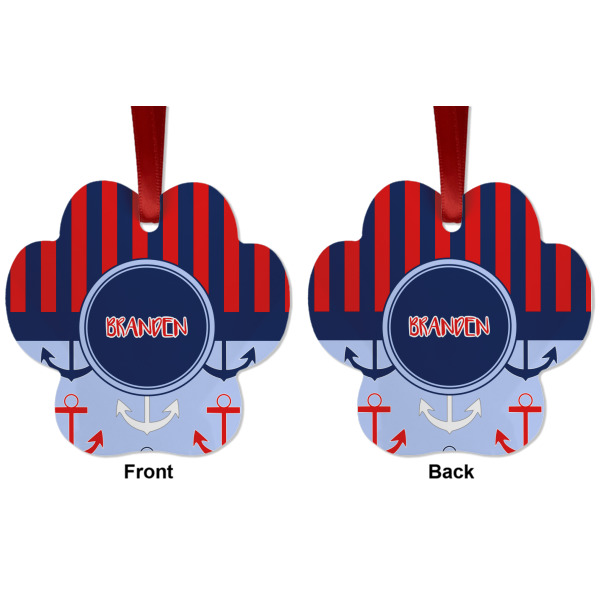 Custom Design - Metal Paw Ornament - Front and Back