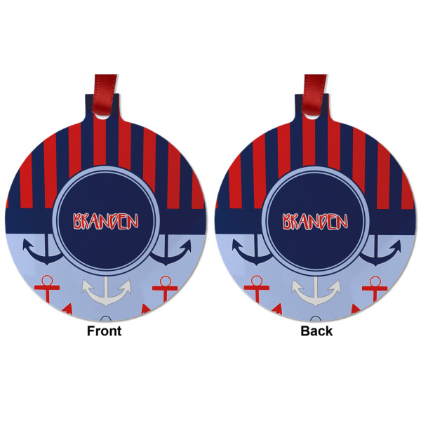 Custom Design - Metal Ball Ornament - Front and Back