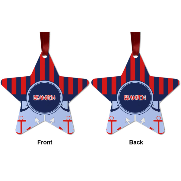Custom Design - Metal Star Ornament - Front and Back