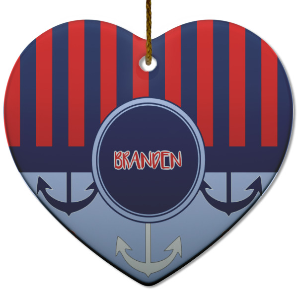 Custom Design - Ceramic Flat Ornament - Heart (Front)