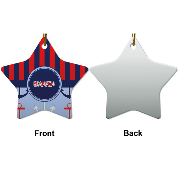 Custom Design - Ceramic Flat Ornament - Star Front & Back (APPROVAL)