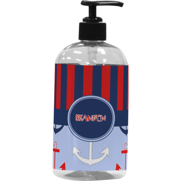 Custom Classic Anchor & Stripes Plastic Soap / Lotion Dispenser (Personalized)