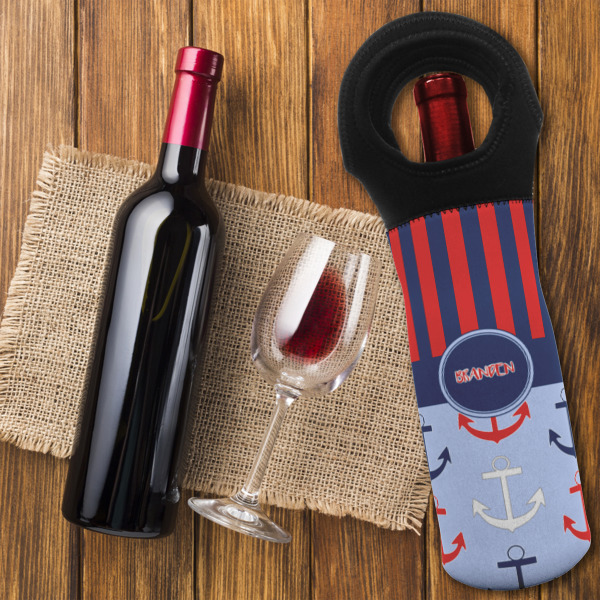 Custom Design - Wine Tote Bag - On Table