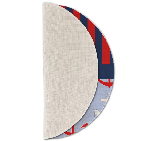 Custom Design - Round Linen Placemats - HALF FOLDED (single sided)