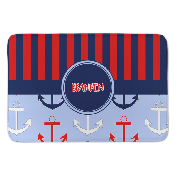 Custom Classic Anchor & Stripes Anti-Fatigue Kitchen Mat (Personalized)