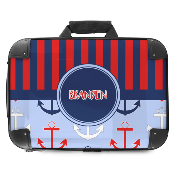 Custom Classic Anchor & Stripes Hard Shell Briefcase - 18" (Personalized)