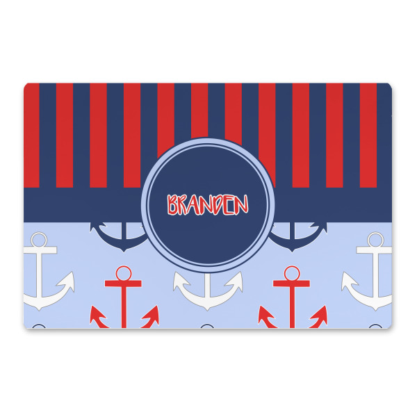 Custom Classic Anchor & Stripes Large Rectangle Car Magnet (Personalized)