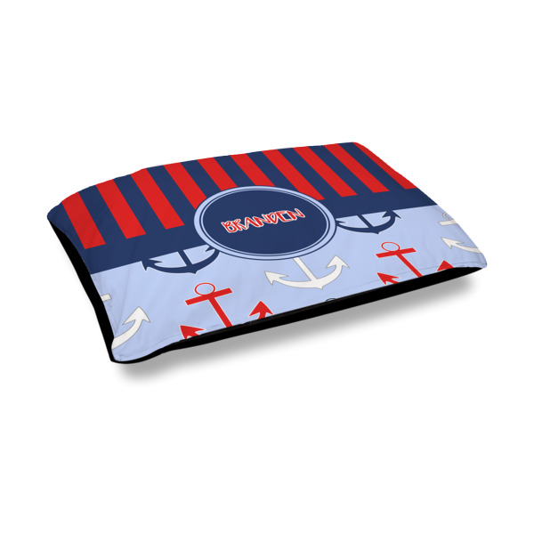 Custom Classic Anchor & Stripes Outdoor Dog Bed - Medium (Personalized)
