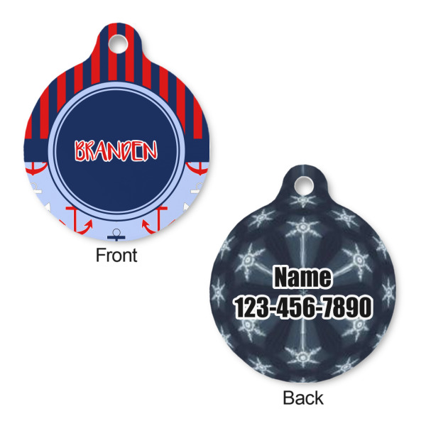Custom Design - Round Pet ID Tag - Large - Front & Back View