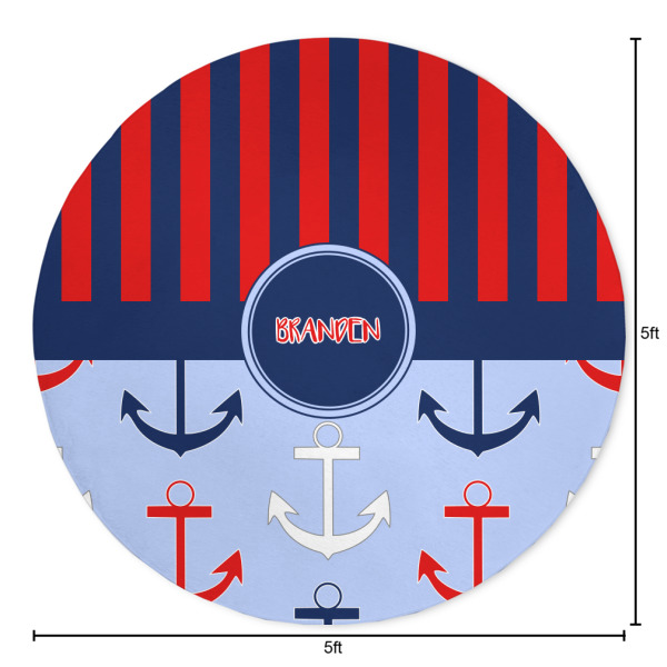 Custom Design - Round 5ft Indoor Rug - Dimensions