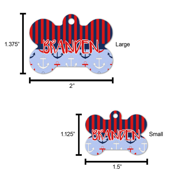 Custom Design - Bone Shaped Dog ID Tags - Comparison Scale