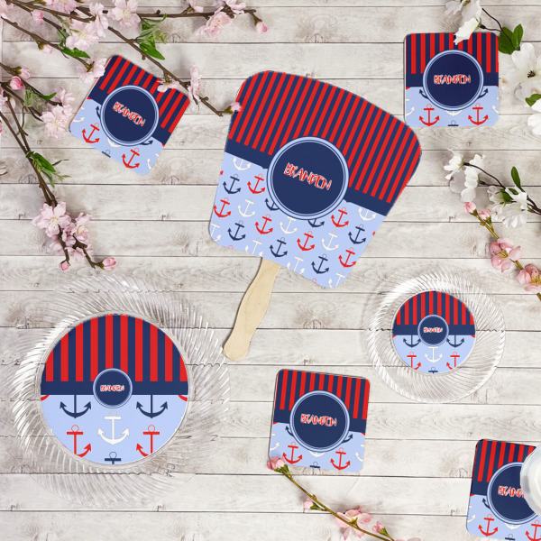 Custom Design - Party Supplies Combination Image - All items - Plates, Coasters, Fans