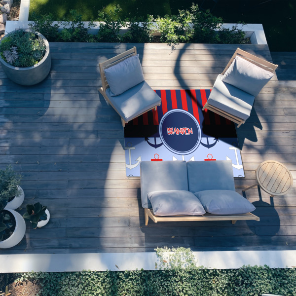 Custom Design - 5'x7' Patio Rug - In context