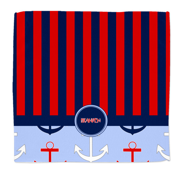 Custom Classic Anchor & Stripes Microfiber Dish Rag (Personalized)