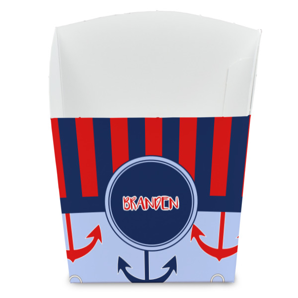 Custom Classic Anchor & Stripes French Fry Favor Boxes (Personalized)
