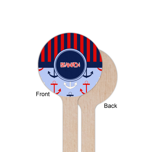 Custom Design - Wooden 6" Stir Stick - Round - Single Sided - Front & Back