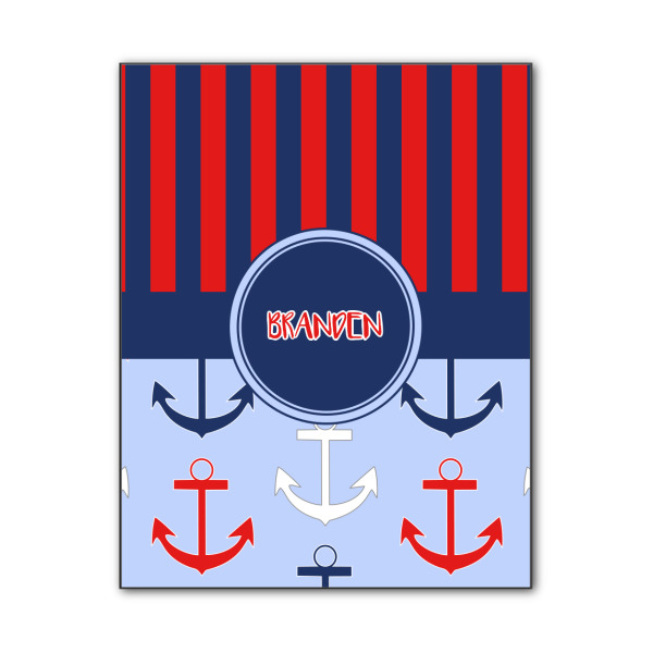 Custom Classic Anchor & Stripes Wood Print - 11x14 (Personalized)