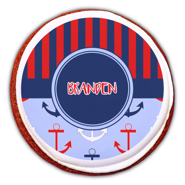 Custom Design - Printed Icing Circle - Large - On Cookie