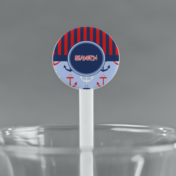 Custom Design - White Plastic 7" Stir Stick - Round - Main