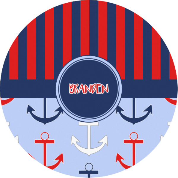 Custom Classic Anchor & Stripes Multipurpose Round Labels - Custom Sized (Personalized)