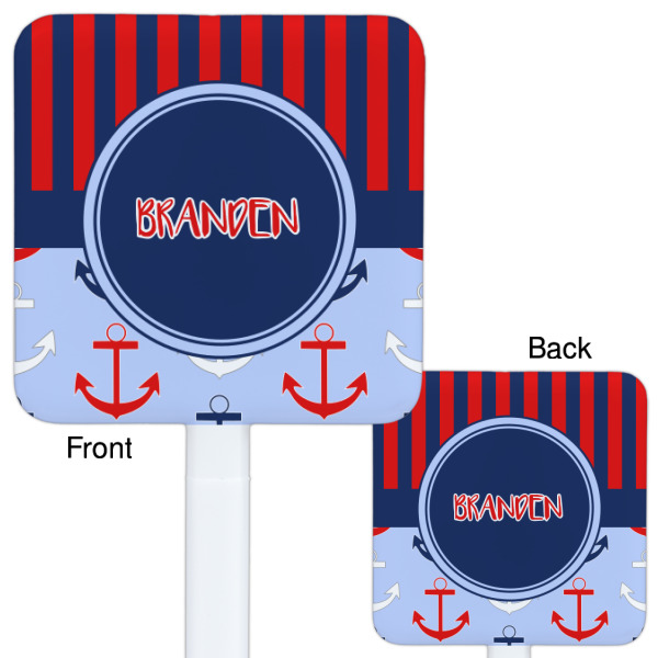 Custom Design - White Plastic Stir Stick - Double Sided - Front & Back